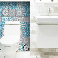 6" x 6" Sky Blue Mosaic Peel and Stick Removable Tiles