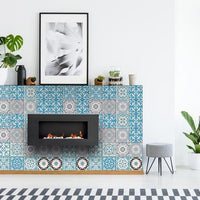 6" x 6" Sky Blue Mosaic Peel and Stick Removable Tiles