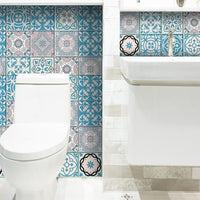 6" x 6" Sky Blue Mosaic Peel and Stick Removable Tiles