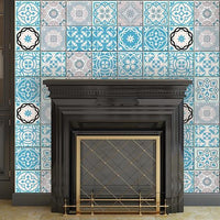 6" x 6" Sky Blue Mosaic Peel and Stick Removable Tiles