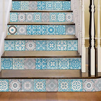 8" x 8" Sky Blue Mosaic Peel and Stick Removable Tiles
