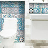 8" x 8" Sky Blue Mosaic Peel and Stick Removable Tiles