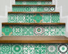 7" x 7" Green and White Mosaic Peel and Stick Removable Tiles
