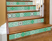 8" x 8" Green and White Mosaic Peel and Stick Removable Tiles