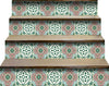 6" x 6" Vintage Green and Taupe Mosaic Peel and Stick Removable Tiles