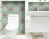 8" x 8" Vintage Green and Taupe Mosaic Peel and Stick Removable Tiles