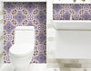 5" x 5" Vintage Purple and Taupe Mosaic Peel and Stick Removable Tiles