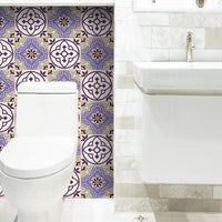 8" x 8" Vintage Purple and Taupe Mosaic Peel and Stick Removable Tiles