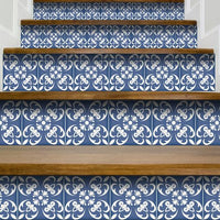 6" x 6" Wedgwood Blue and White Peel and Stick Removable Tiles