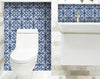 8" x 8" Wedgwood Blue and White Peel and Stick Removable Tiles