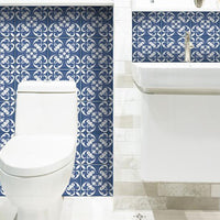 8" x 8" Wedgwood Blue and White Peel and Stick Removable Tiles