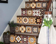 6" x 6" Shades of Brown Mosaic Peel and Stick Removable Tiles