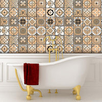 4" x 4" Shades of Taupe Mosaic Peel and Stick Removable Tiles