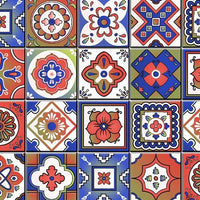 7" x 7" Mediterra Terra Cotta Mosaic Peel and Stick Removable Tiles