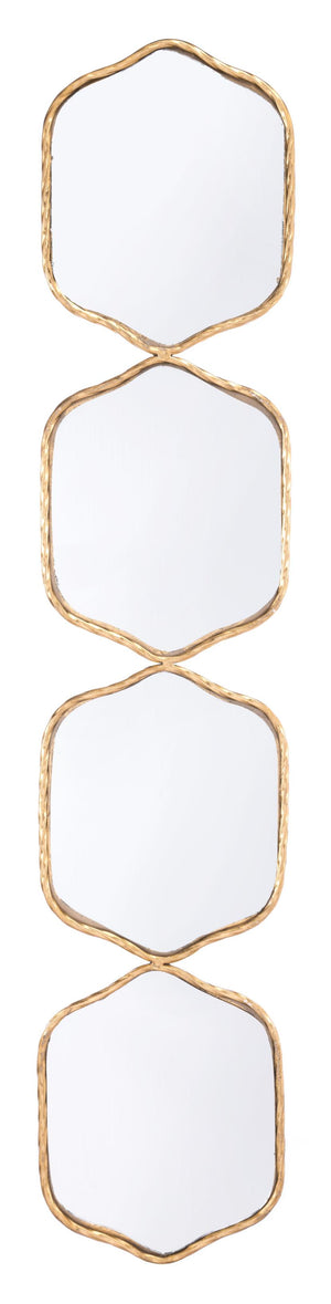 Gold Quad Geo Mirror