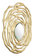 Gold Wave Pattern Round Mirror