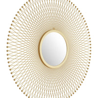 Gold Lattice Round Mirror