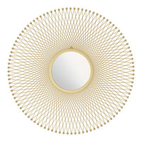 Gold Lattice Round Mirror