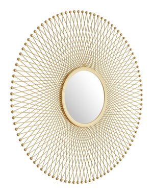 Gold Lattice Round Mirror