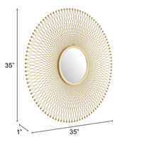 Gold Lattice Round Mirror
