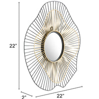 Black and Gold Contemporary Round Mirror