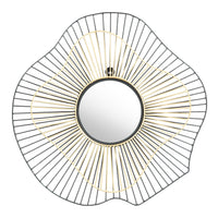 Black and Gold Contemporary Round Mirror