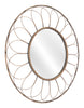 Gold Flower Framed Round Mirror