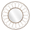 Gold Flower Framed Round Mirror