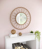 Gold Flower Framed Round Mirror