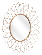 Gold Flowerburst Round Mirror