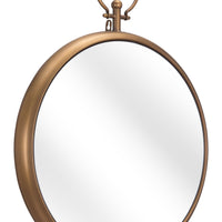Gold Round Hanging Mirror
