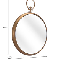 Gold Round Hanging Mirror
