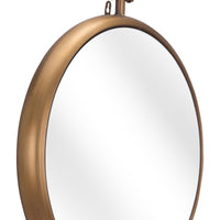 Gold Round Hanging Mirror