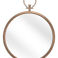 Gold Round Hanging Mirror