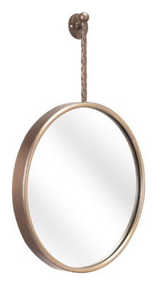 Gold Round Mirror with Hanging Hook