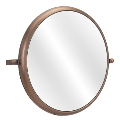 Industrial Gold Round Mirror