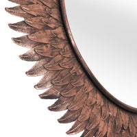 Bronze Leaf Round Mirror