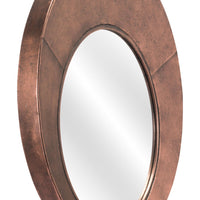 Contemporary Copper Round Mirror