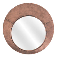 Contemporary Copper Round Mirror