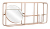 Gold Horizontal Shelf with Round Mirror