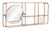 Gold Horizontal Shelf with Round Mirror
