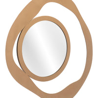 Contemporary Gold Round Mirror