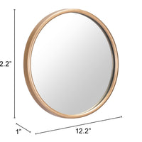 Gold Thick Border Round Mirror