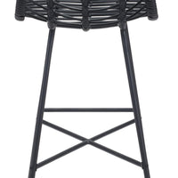 Woven Chevron Black Bar Chair