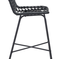 Woven Chevron Black Bar Chair