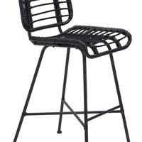 Woven Black Bar Chair