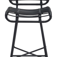 Woven Black Bar Chair