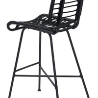 Woven Black Bar Chair