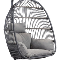 Basket Weave Gray Hanging Chair