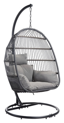 Basket Weave Gray Hanging Chair